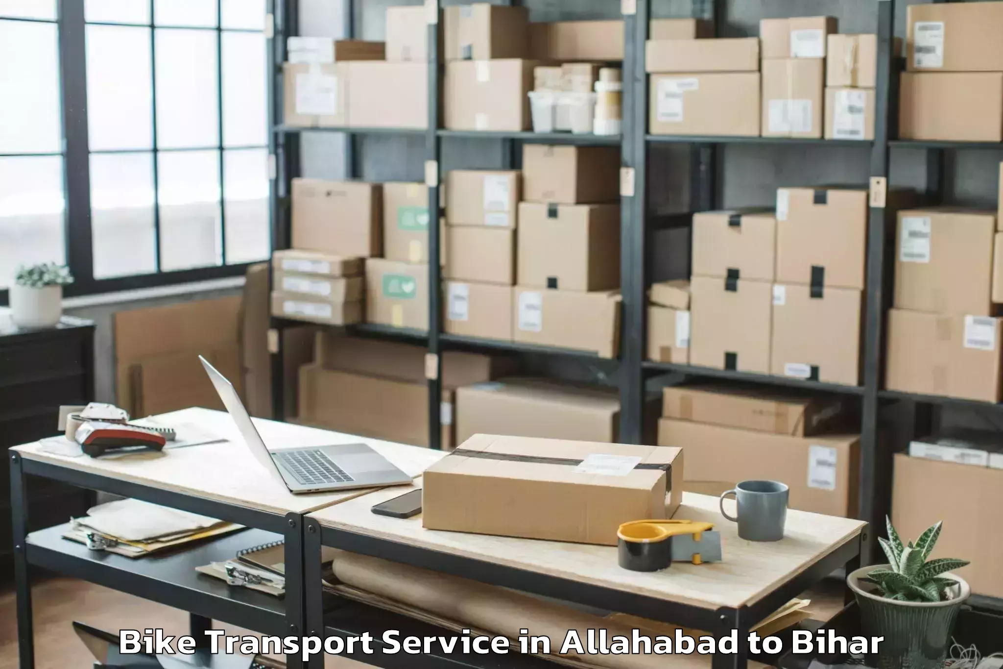 Book Allahabad to Ramnagar Champaran Bike Transport Online